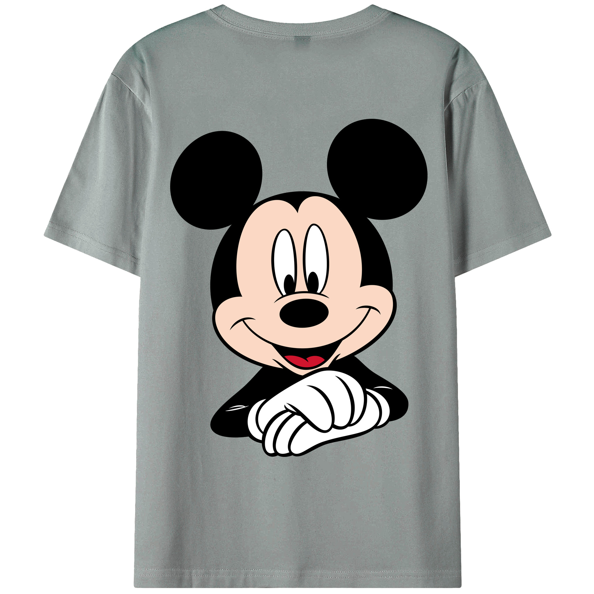 ミッキーマウス Mickey Mouse 綿100％ メンズ半袖Tシャツ（バックプリント） 通気性